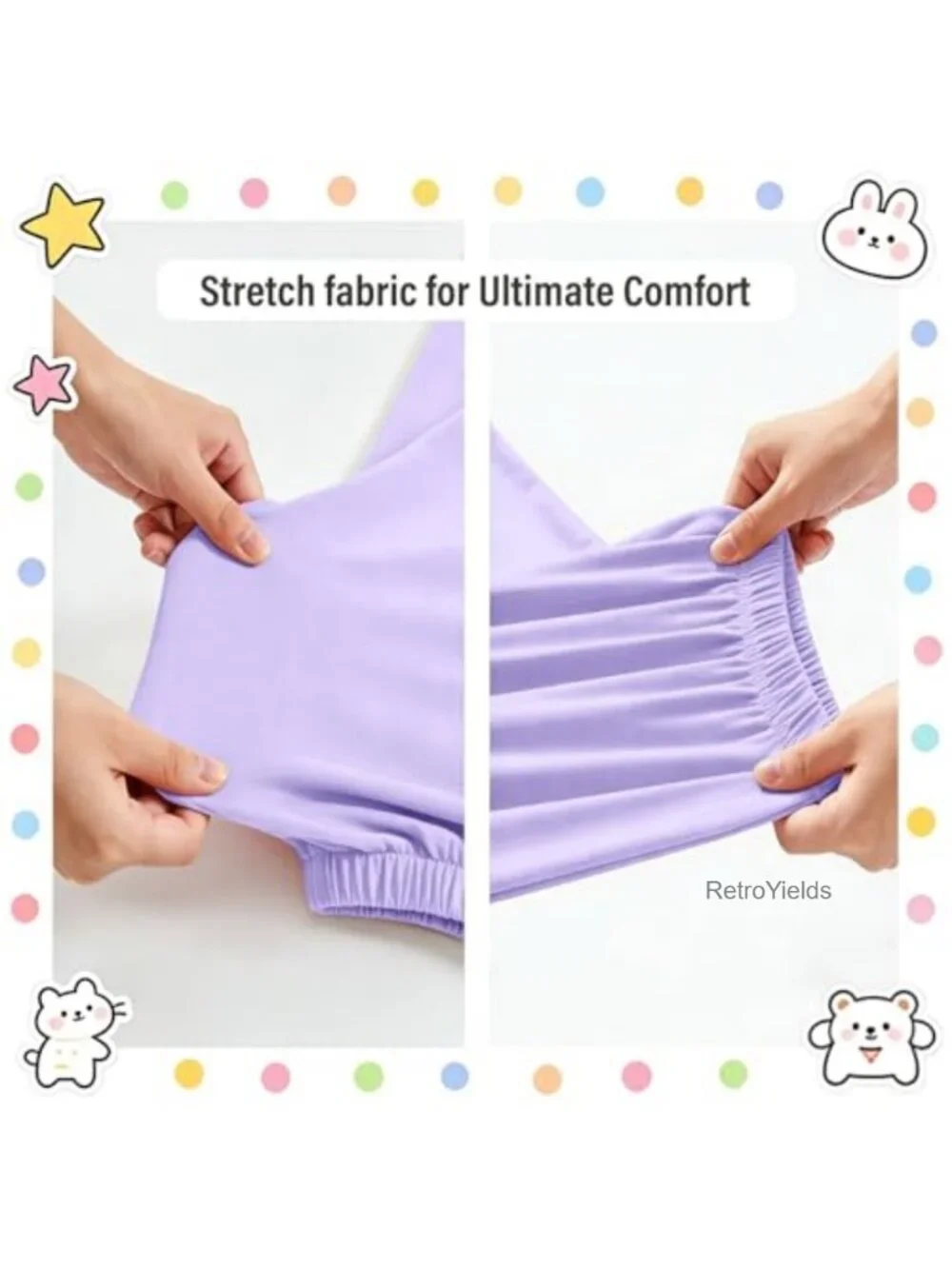 Girls Cotton Stretch Pajama Set 3 Piece Button Down Short Sleeve Sleepwear